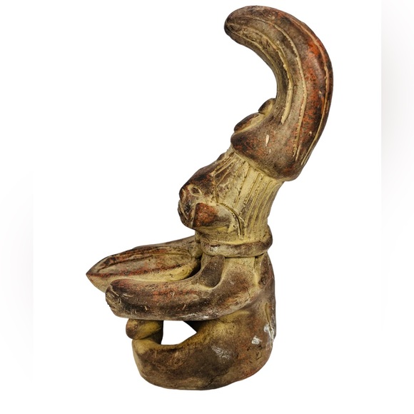 Vintage Mexico Clay Pottery Sculpture Figure Aztec Mayan Inca 8” - Picture 4 of 9